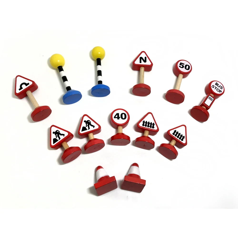 

Free shipping 13pcs Road sign train toys Railway Track Signage And Friends Car Truck Toys Models Of Construction Of Motor Toys