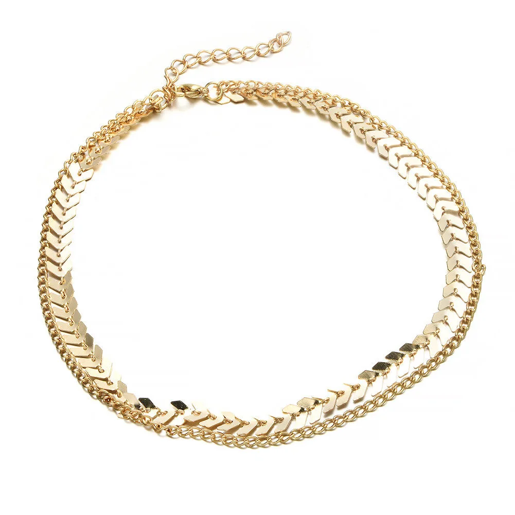 Модный чокер золотого цвета в стиле бохо массивная цепочка ожерелье нагрудник