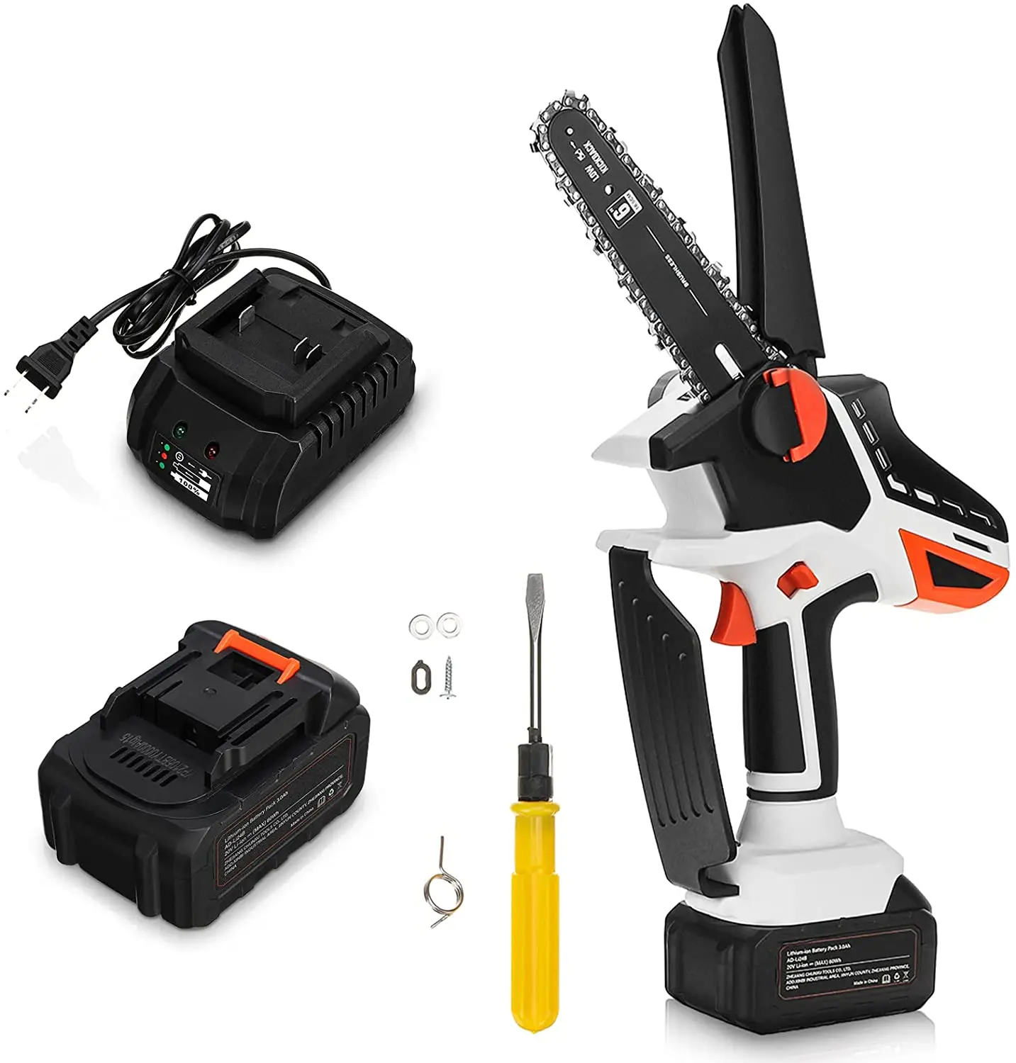 

Brushless Chainsaw, Mini Cordless Chainsaw with 21V 3Ah Battery, 6 Inch Electric Power Chain Saw, One-Handed Metal wall plate