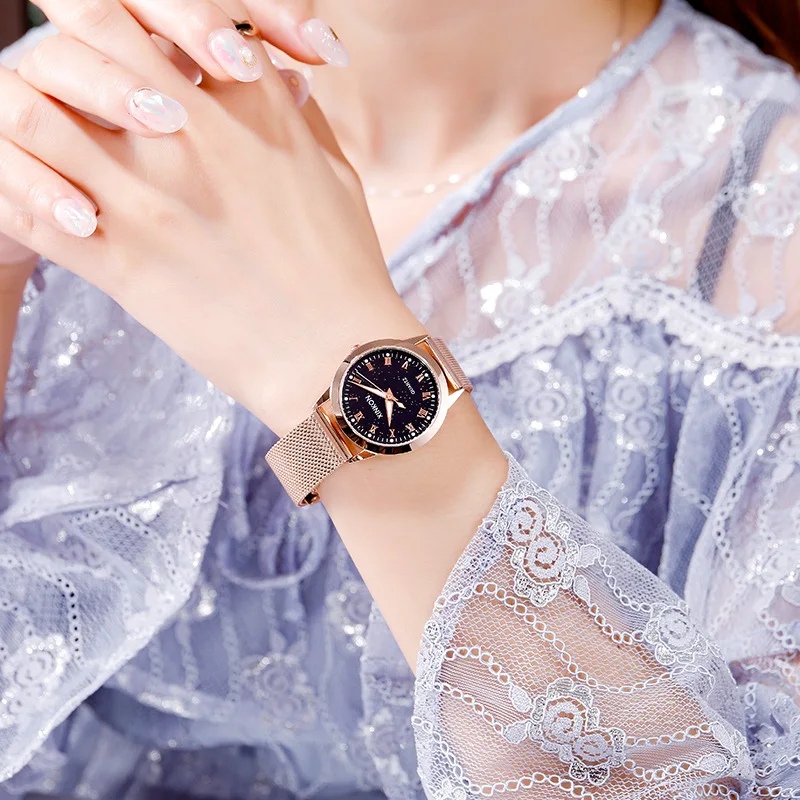 Новинка 2020 женские наручные часы с сеткой для студентов в римском стиле подарок