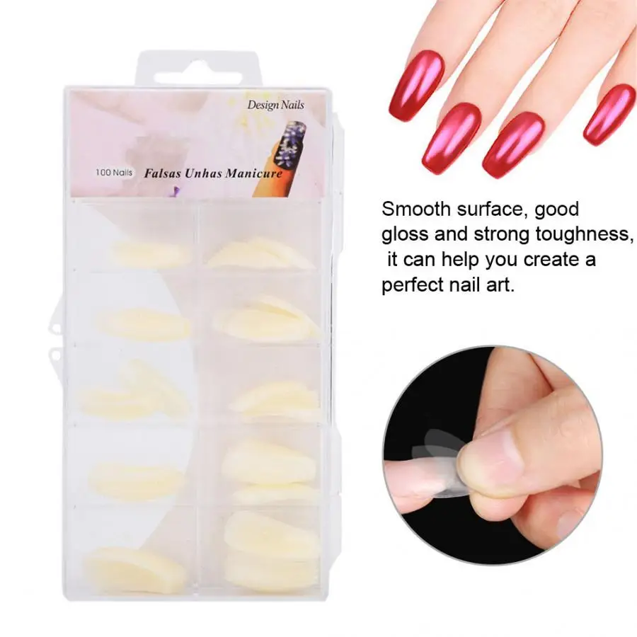 Ногти 100 шт Профессиональные натуральные накладные ногти искусство Советы УФ
