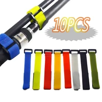40hot 10pcs reusable fishing rod tie magic tape bands belt straps fish accessories