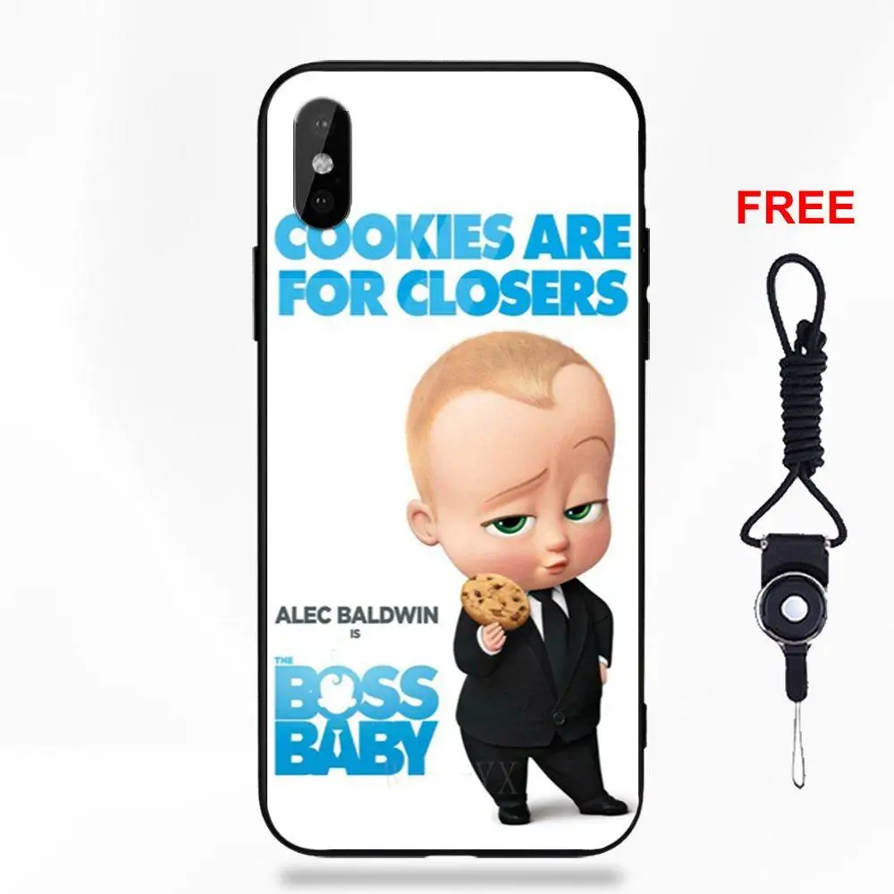 Movie The Boss Baby Мягкий ТПУ оправа закаленное стекло Чехлы для мобильных телефонов Apple