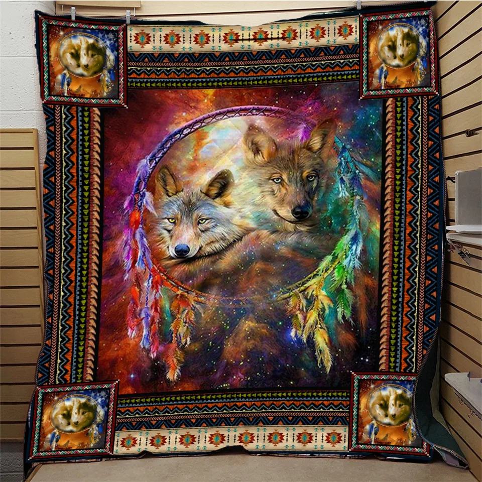 

SOFTBATFY Wolf Quilt Throw Blanket for Bed Soft Dropshipping