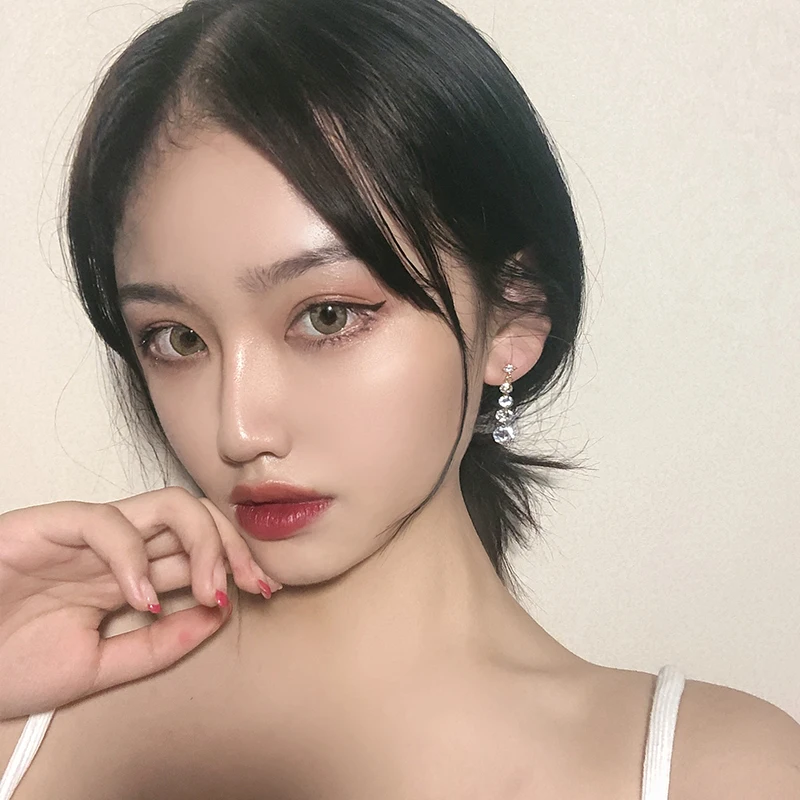 Высоко Класс холодной Стиль циркон серьги гвоздики простая элегантная и тонкий