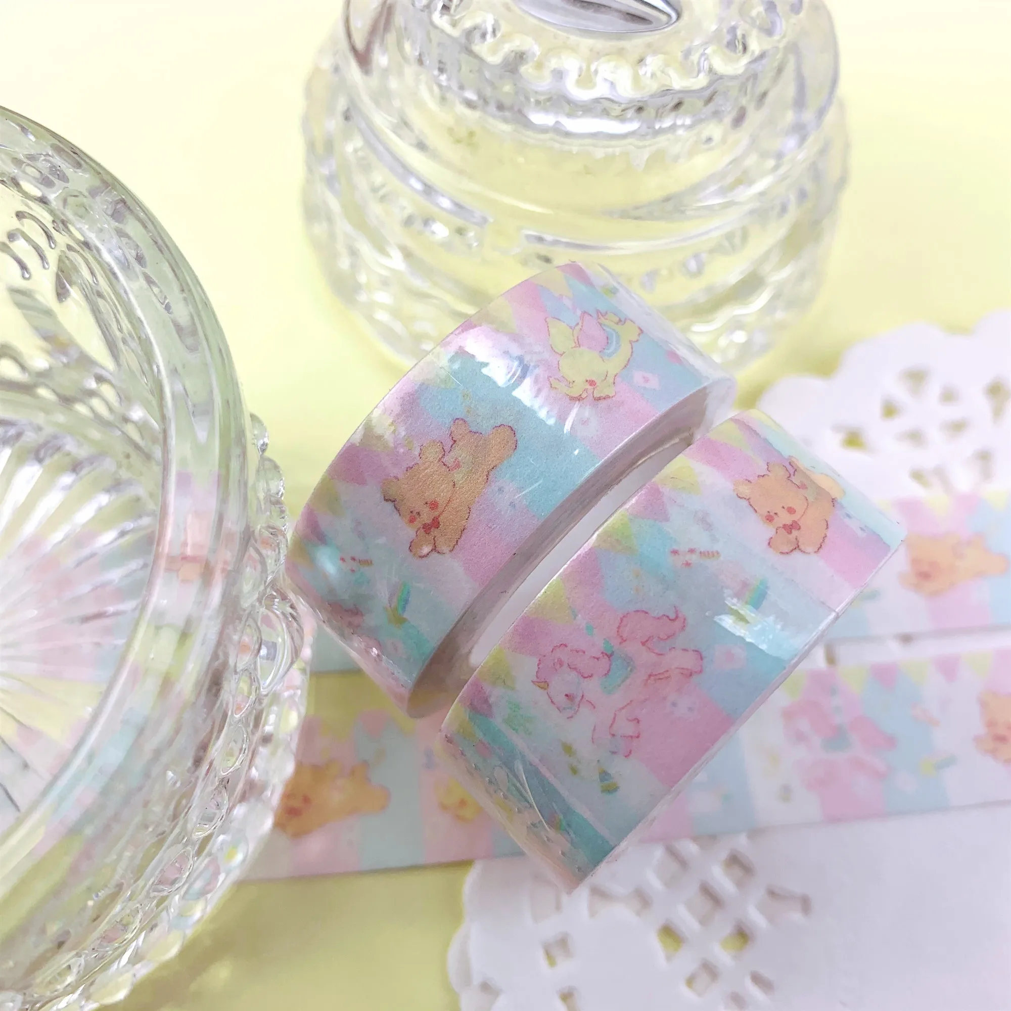 Kawaii Мультяшные животные Милая Собака Кошка Лошадь медведь парк развлечений лента девичье Сердце Декор васи лента DIY скрапбукин маскирующая лента