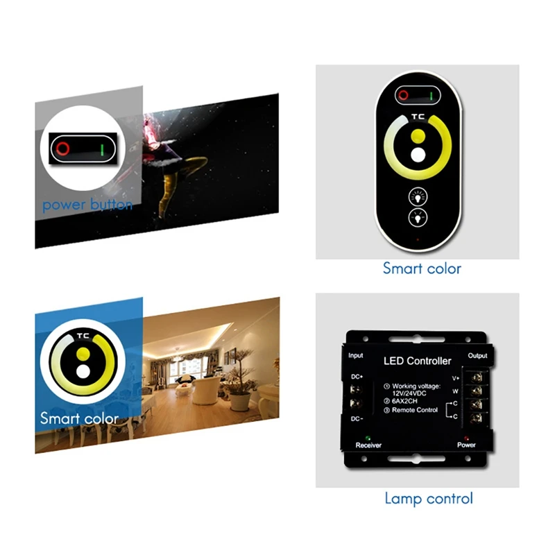 LED Controller Full Press Remote Control Dual Color Temperature Led Dimming and Mixing RGB Dimmer | Безопасность и защита