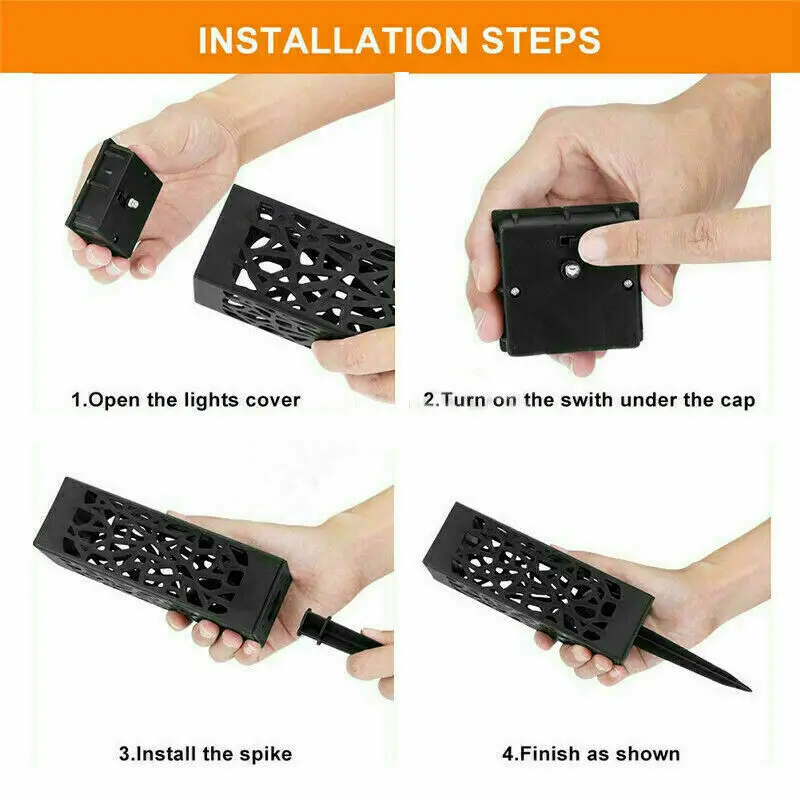 

8Pack Solar Outdoor Waterproof Light Square Hollow Lawn Light LED Light Control Induction Garden Light