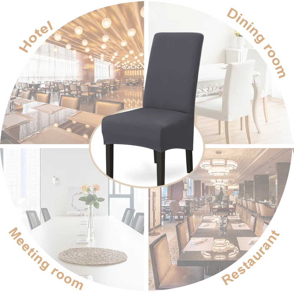 1/2Pcs Solid Stretch Chair Cover Seat Removable Slipcovers Big Elastic for Weddings Kitchen Office Dining Room | Дом и сад