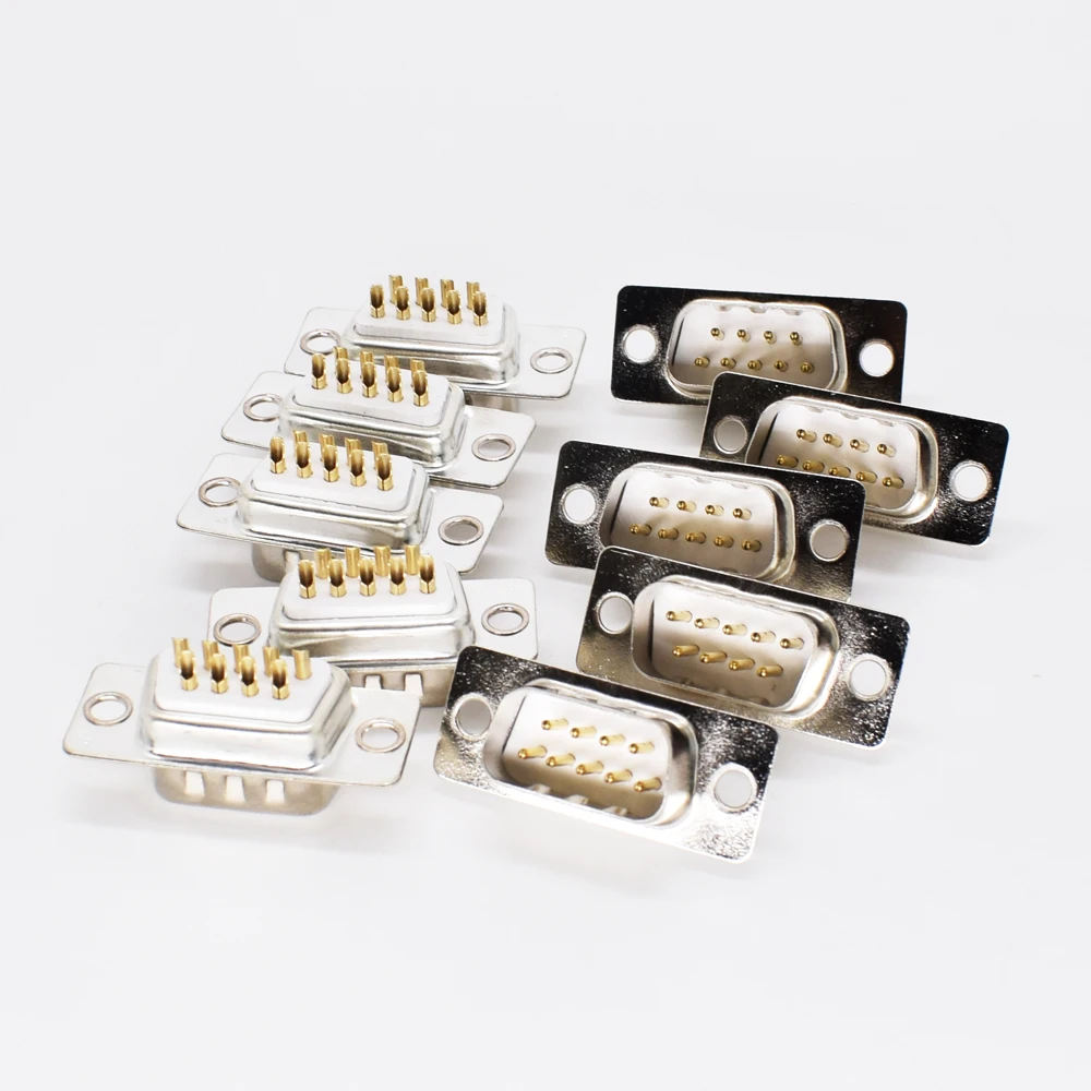 Разъем D-Sub под золото 9 контактов 10 шт. разъем RS232 последовательный DB9 | Компьютеры