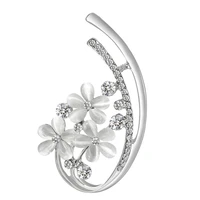 attractive brooch shiny opal flower shape rhinestone brooch badge collar badge breast pin