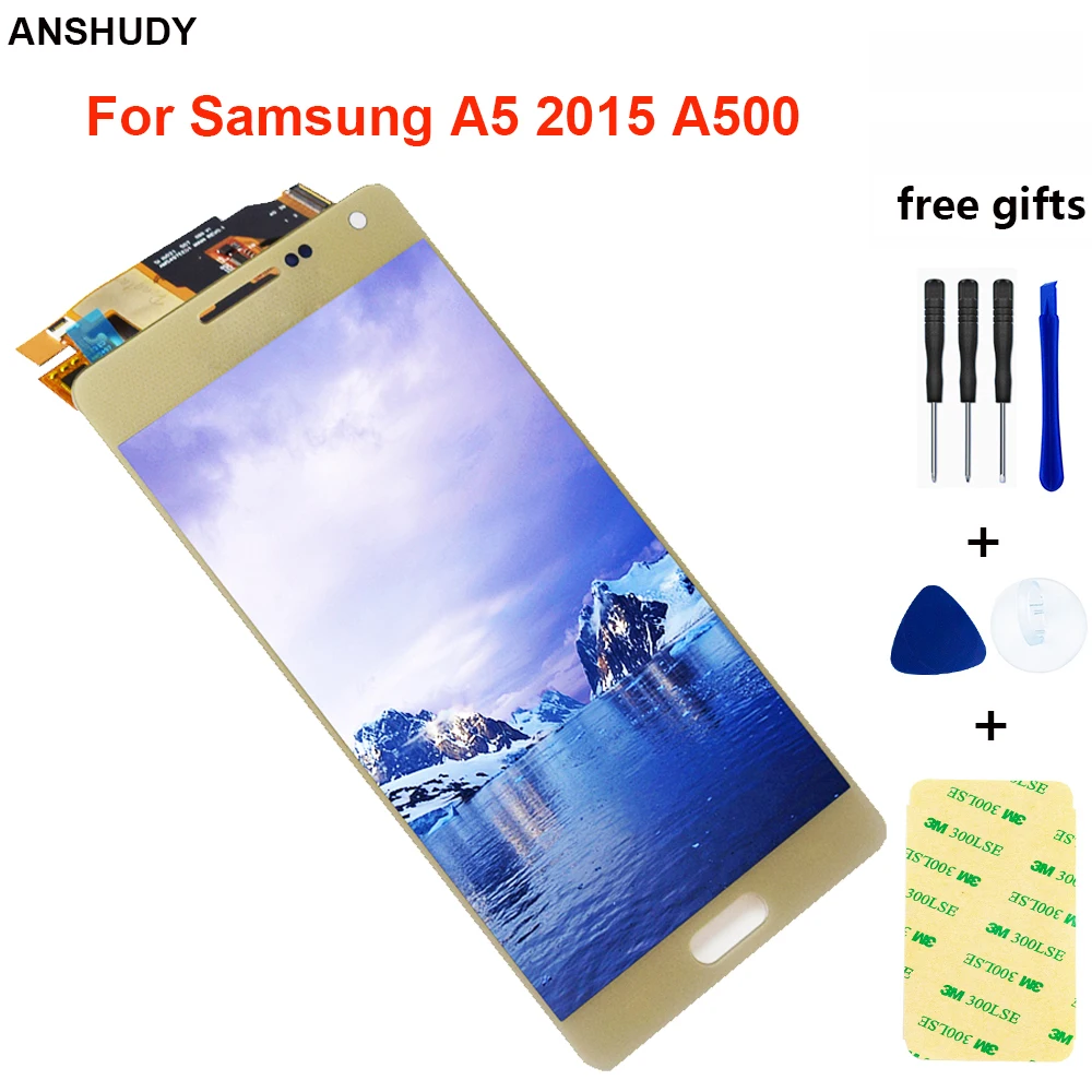 A500F ЖК для samsung Galaxy A5 2015 A500 дисплей сенсорный экран дигитайзер A500M A500FU A500Y A500FQ|touch
