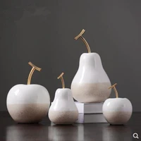 white ceramic pear and apple crafts home decorations christmas gifts office table decoration