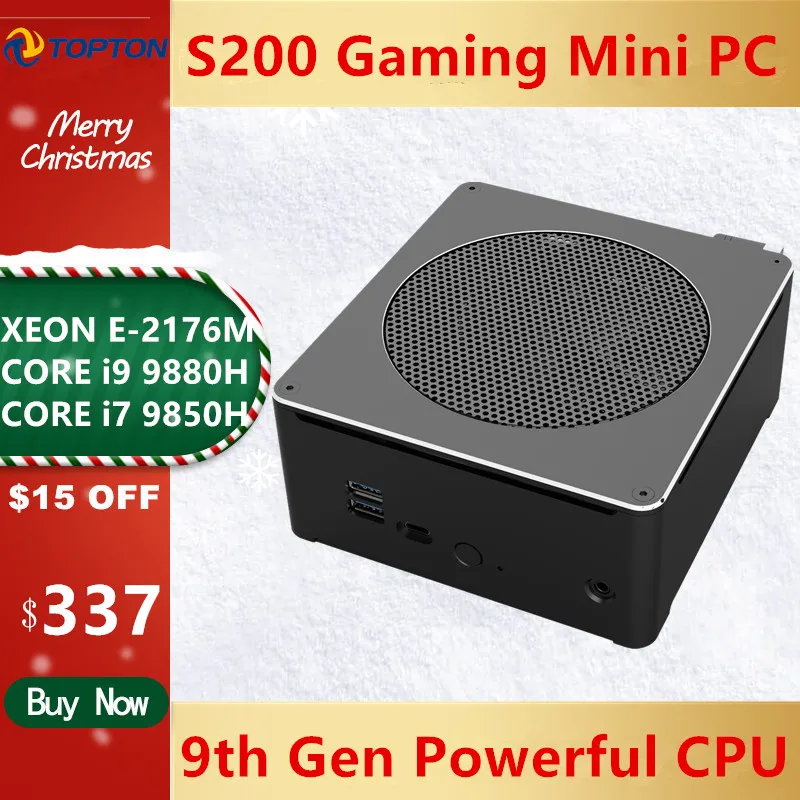 Мини игровой ПК XEON E-2176M Core i9 9880H i7 9850H 2* DDR4 2* M.2 NVMe Windows 10 Linux настольный компьютер 4K HTPC HDMI DP WiFi+ BT