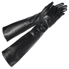 Женские длинные перчатки из натуральной овечьей кожи, для сенсорных экранов