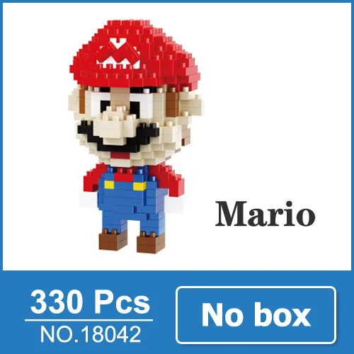 New Mario no box LOZ Mario Bros игрушечная фигурка модель Луиджи, Марио, Йоши строительные блоки японская игра аниматор игрушка для детей 9+ Подарочные игрушки - Цвет: New Mario no box