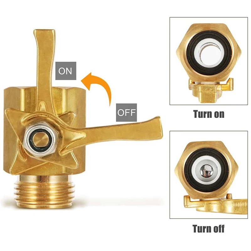 

Brass Shut-Off Valve Garden Hose Valve Solid Brass Water Flow Control Heavy-Duty Water Hose Valve