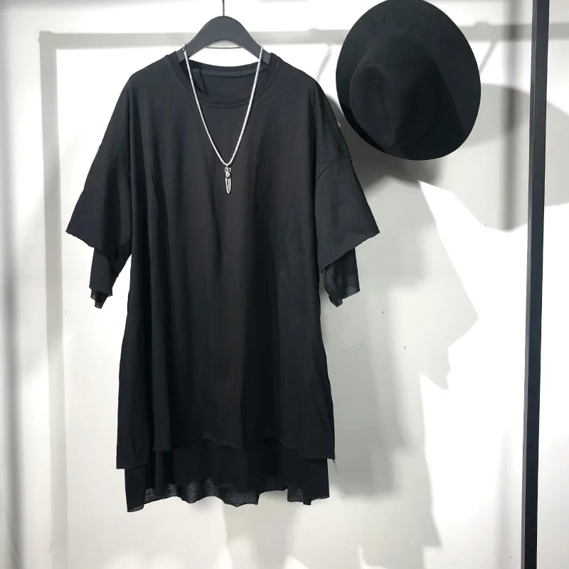 

Мужская длинная футболка в стиле хип-хоп, большого размера