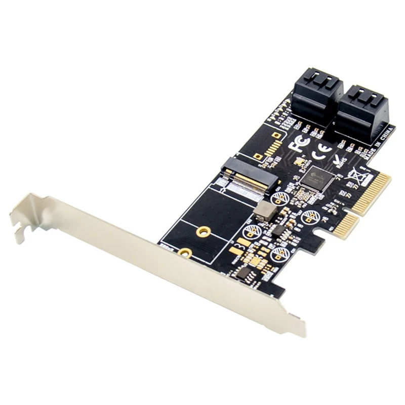 

PCI-E SATA Плата расширения PCI-E X4 JMB585 SATA 3,0 + MSATA Плата расширения NGFF 6G карта преобразования жесткого диска