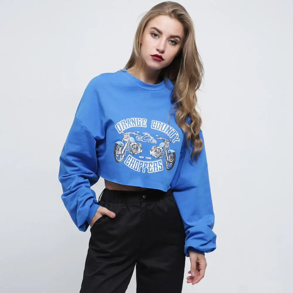 Бесплатная доставка в Россию толстовки с длинными рукавами круглым вырезом и