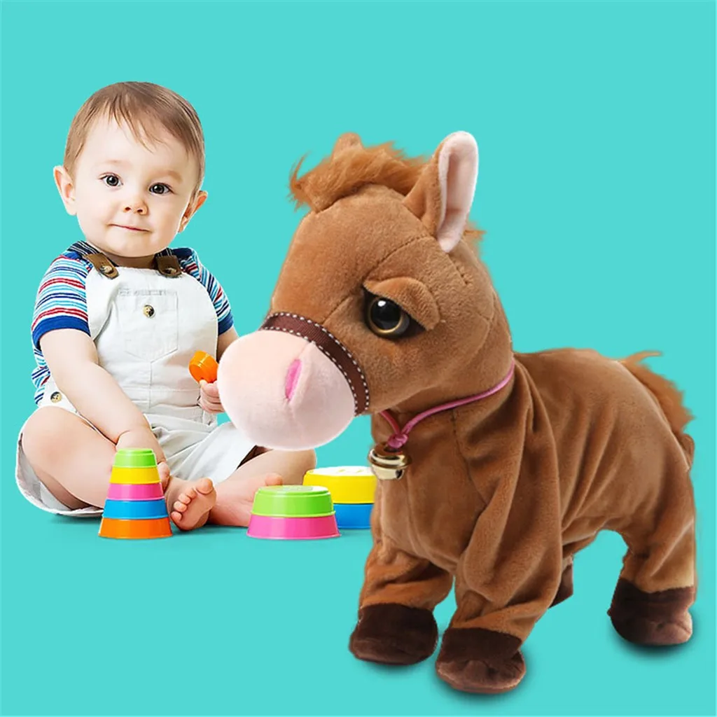 Прямая поставка ZuruPets живая электронная лошадь плюшевая игрушка ходячая