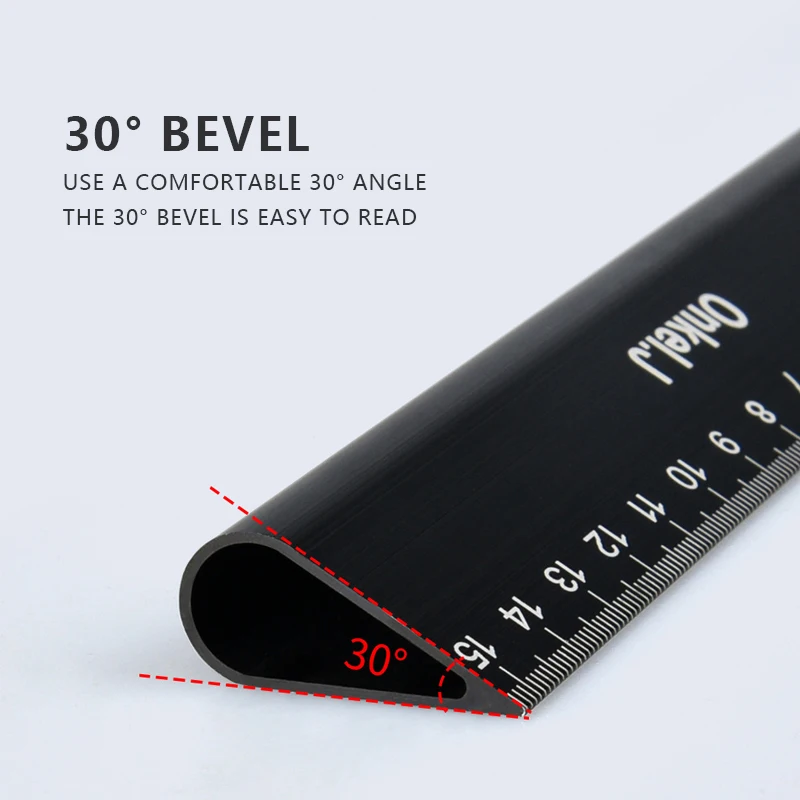 

Aluminum Measuring Tools Ruler 6/12 inch Droplet-shaped Metric/Inch Measurement for Home Office