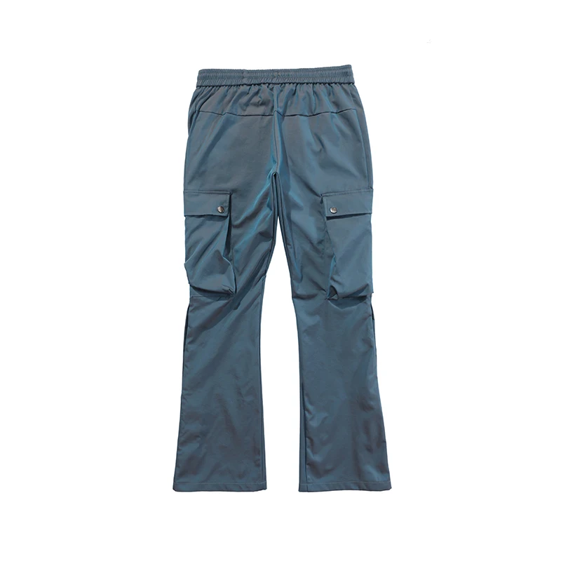 

Harajuku Side Button Pockets Cargo Pants Men and Women Drawstring Hip Hop Baggy Flare Pants Streetwear Casual Trousers