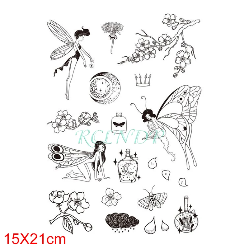 Водостойкая Временная тату-наклейка сексуальная бабочка девушка цветочный узор
