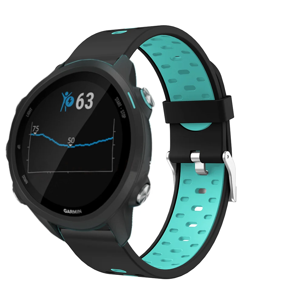 20 мм Силиконовые Ремешки для наручных часов Ремешок Garmin Forerunner 245 245M 645 Vivoactive 3