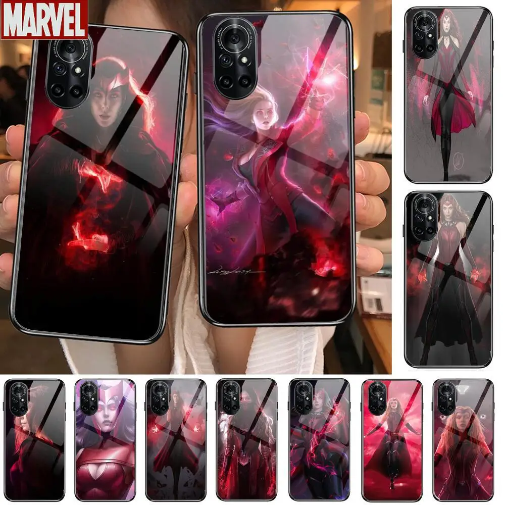 

Marvel Superhero Scarlet Witch Clear Phone Case For Huawei Honor 20 10 9 8A 7 5T X Pro Lite 5G Black Etui Coque Hoesjes Comic