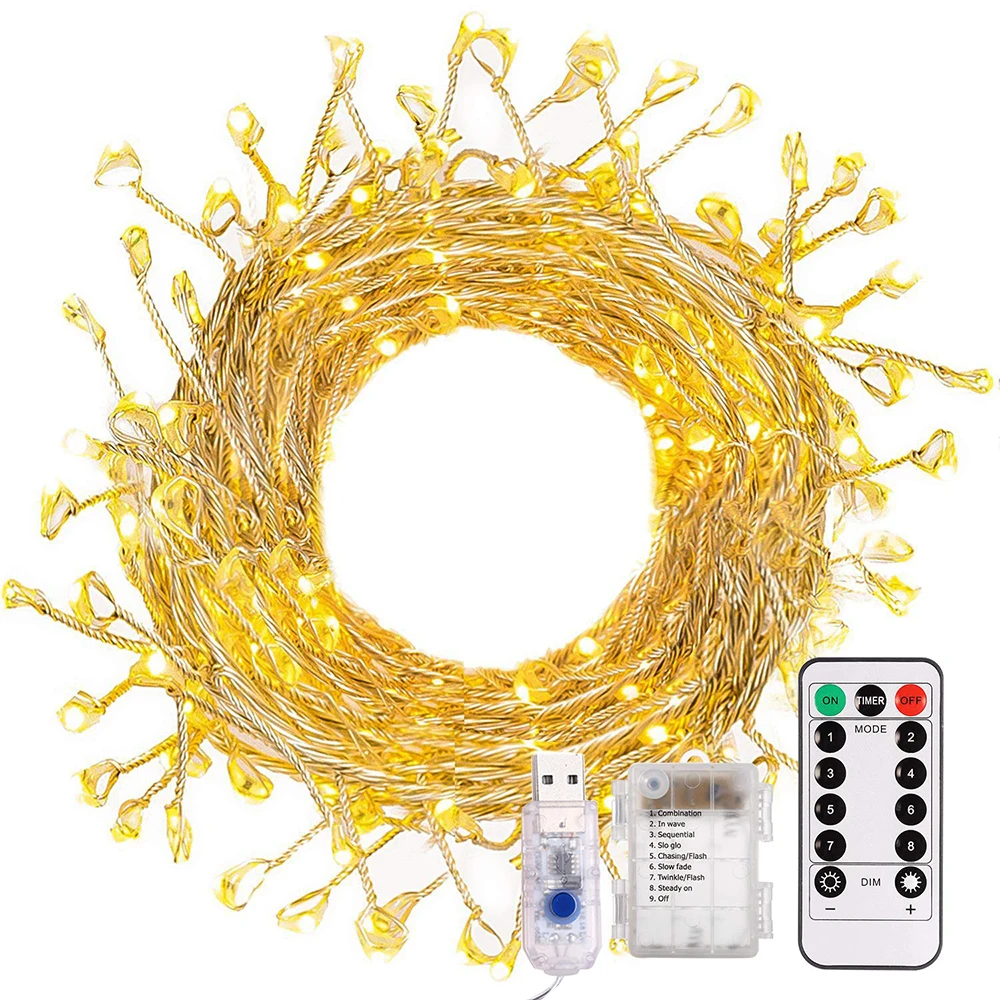 СВЕТОДИОДНАЯ Гирлянда Firecracker 100/200/400 Рождественские огни для дома свадьбы