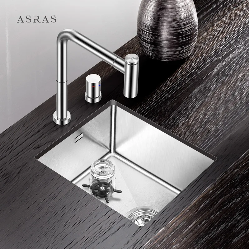 

ASRAS-3439X SUS304 handmade kitchen sink multipurpose water sprinkler with drainer and kitchen tap