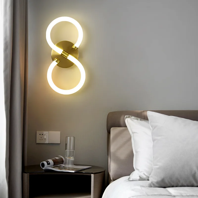 

Modern LED Wall Lamps Creative Home Decoration Minimalist Wall Lights Bedroom Lighting Livingroom Wall Stairway Light Fixtures