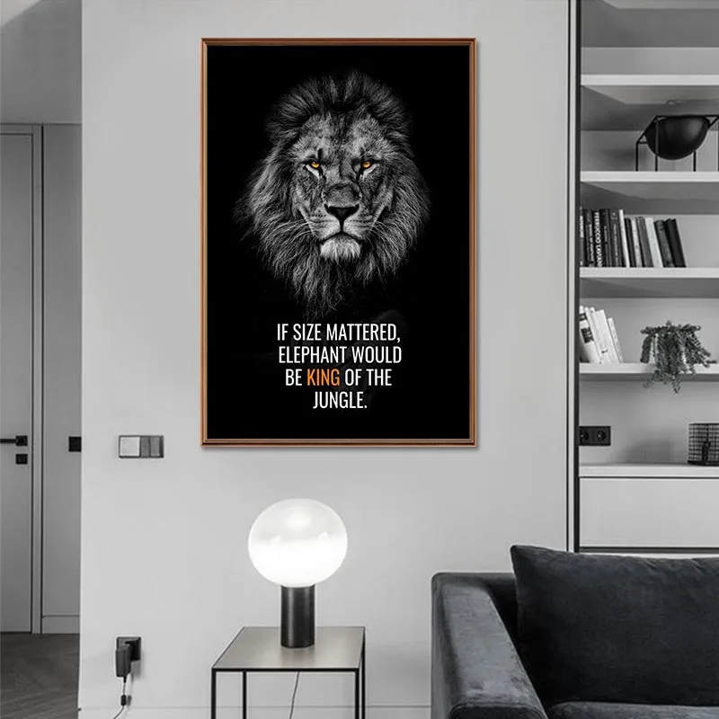 

Lion Animal Canvas Poster Inspirational Quotes Wall Art Prints Nordic Retro Style Modern Living Room Bedroom Home Decoration