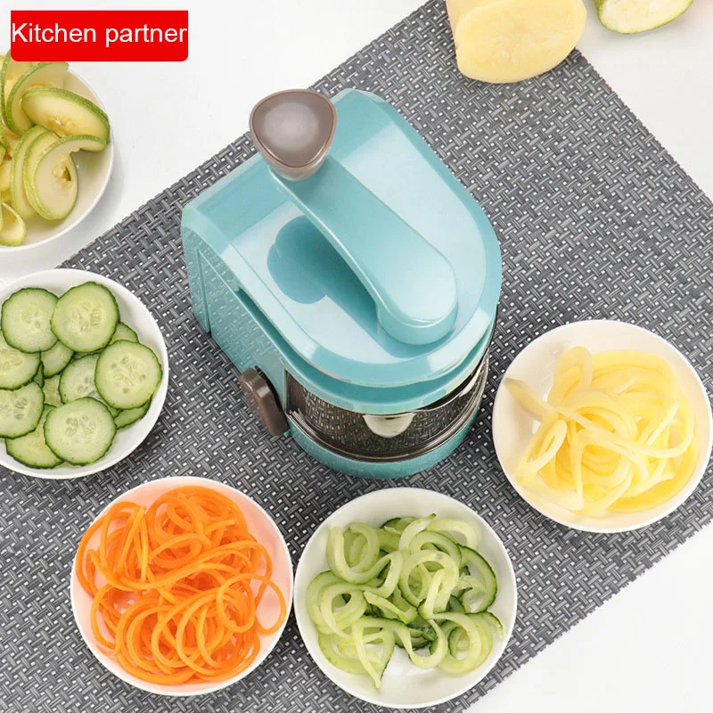 

Multifunctional Manual Vegetable Spiralizer Slicer Chopper Food Grater Potato Carrot Onion Cheese Cutter Kitchen Tool Accessory
