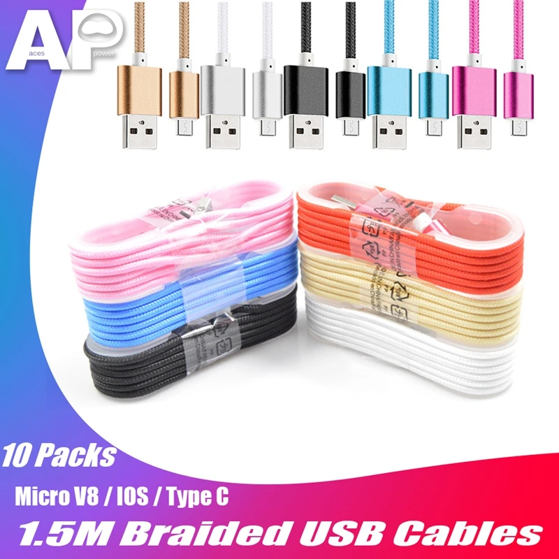 Acespower 1 5 м кабели для передачи данных Тип C 5ft Плетеный USB кабель зарядного