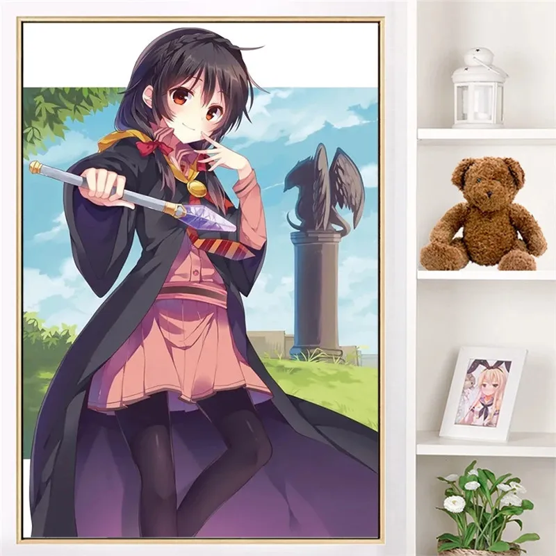 

Anime Blessings For The Beautiful World! Megumin Aqua Darkness Cosplay Japanese Painting On Canvas Prints Cuadros For Kids Room