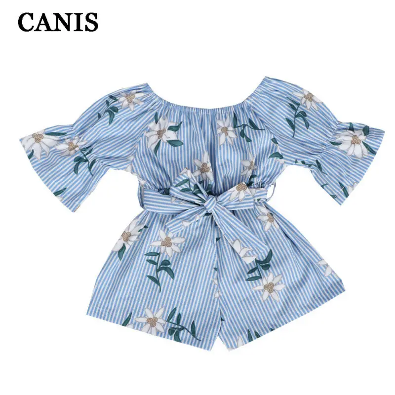 Милый комбинезон с цветочным рисунком для новорожденных девочек боди одежды