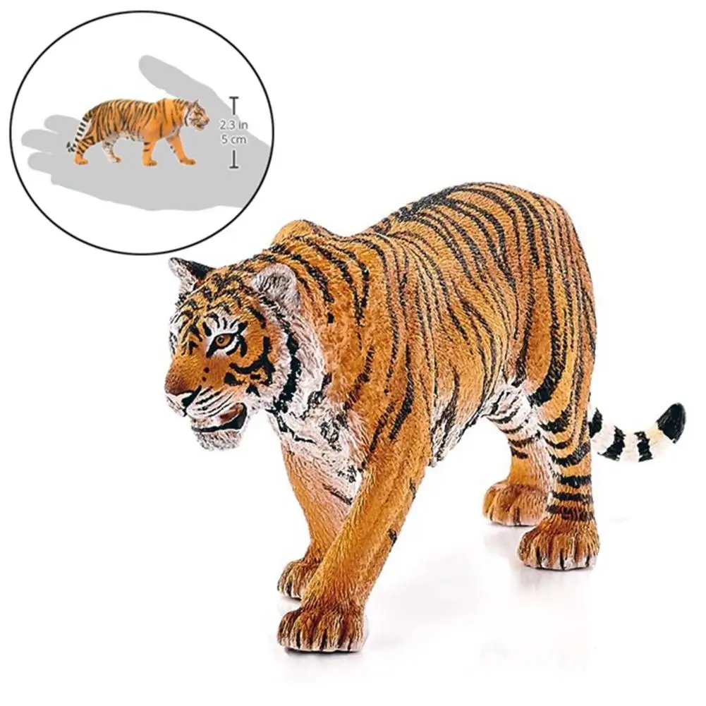 Купи 6.2inch Tiger Figures 14729 NEW Artificial PVC Wild Life Animal Model Educational Creature Figurine For Children's Toy Kids Gift за 212 рублей в магазине AliExpress