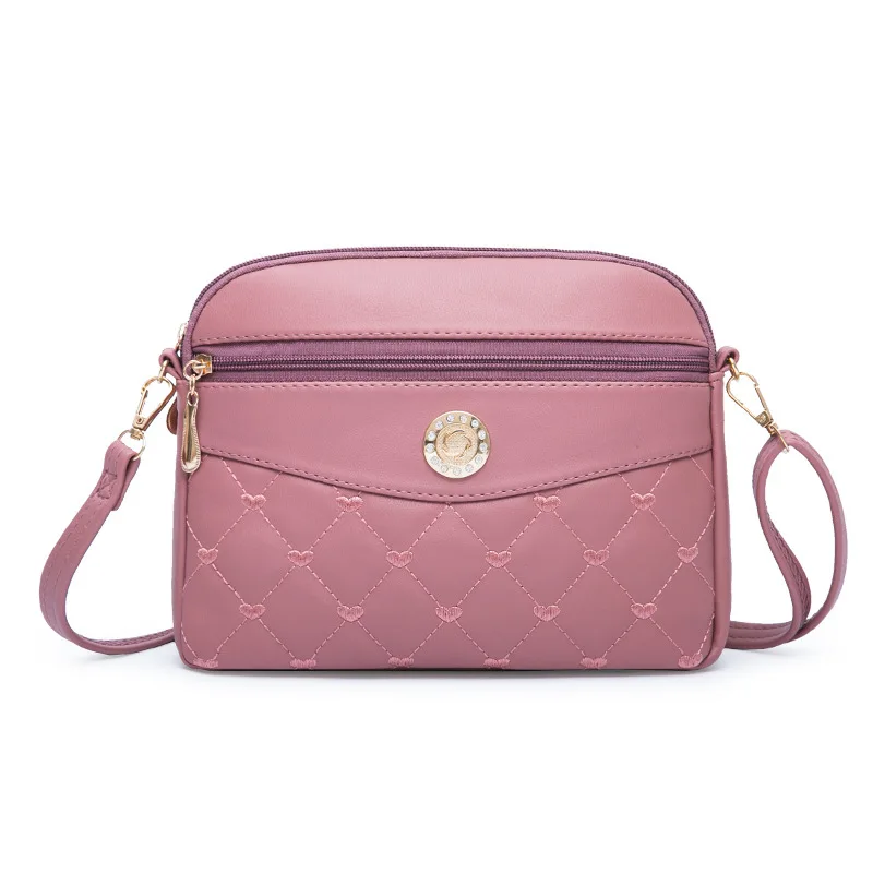 

New Large-Capacity Bucket Bag For Womens Autumn Winter 2021 Lady Fashion Embroidery Love Pu Trend Female Shoulder Crossbody Bag