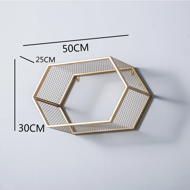 Железная настенная Золотая полка в скандинавском стиле | Дом и сад