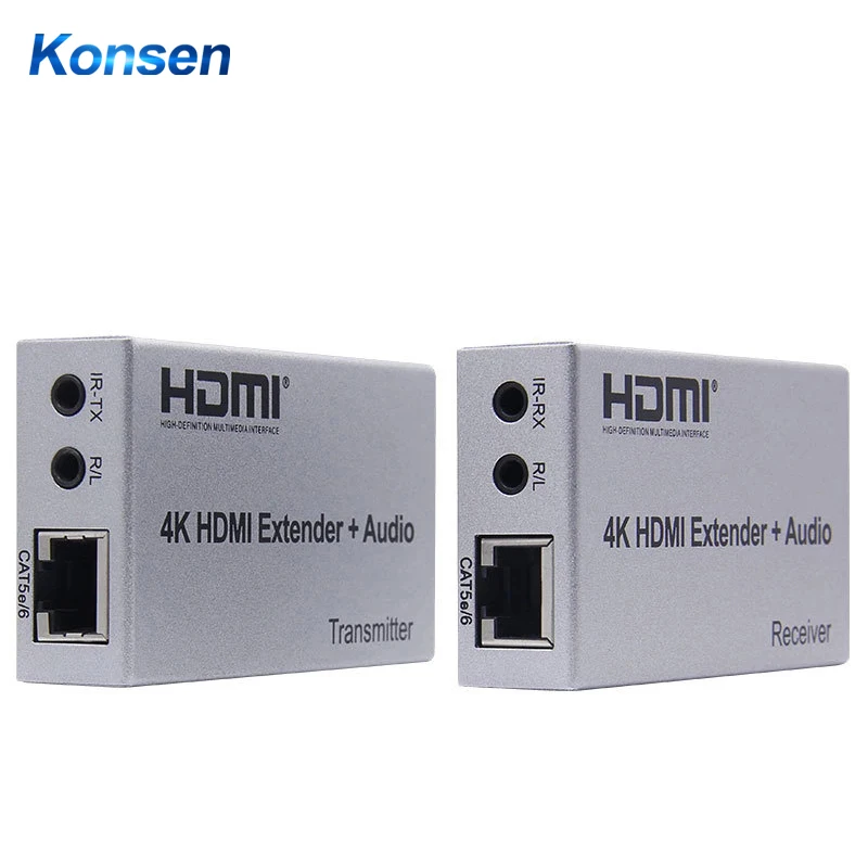 

4K HDMI удлинитель 100 м R/L аудио выход HDMI удлинитель сигнала по Cat5E CAT6 RJ45 Ethernet-Кабель видео конвертер TX RX ПК к телевизору HD TV