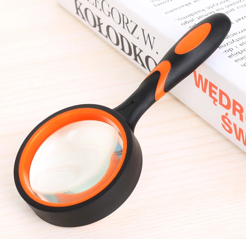 Увеличительное стекло для чтения с резиновой ручкой 8 цветов|Лупы| |