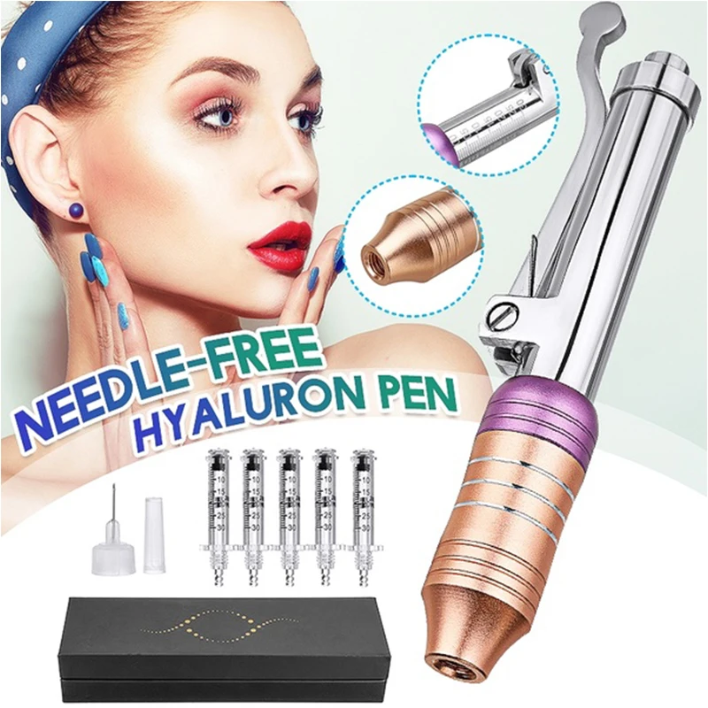 

0.3ml High Pressure Hyaluronic Acid Pen Atomizer Hyaluronic Acid Injection Gun Wrinkle Removal Lifting Lip Filler Syringe Needle