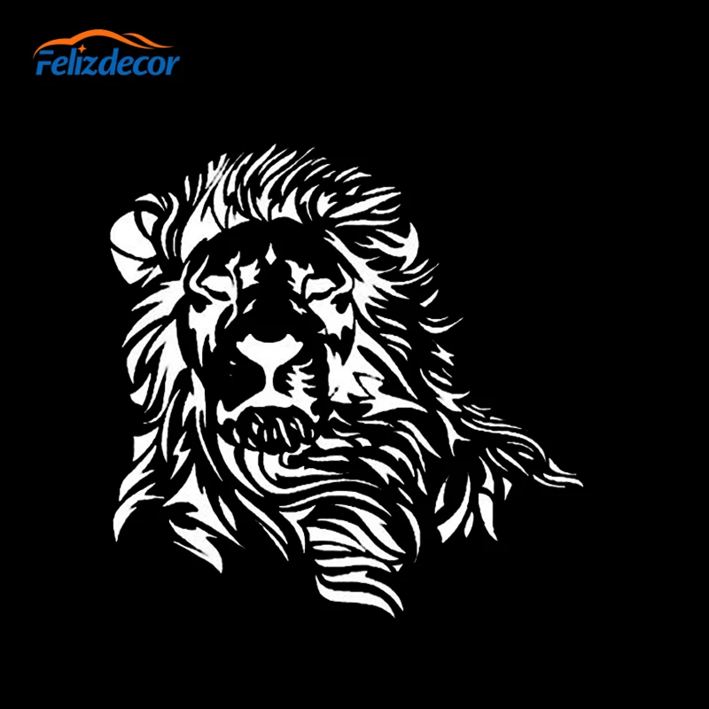 Черное/серебряное крепкое зеркальное украшение в виде льва для кузова