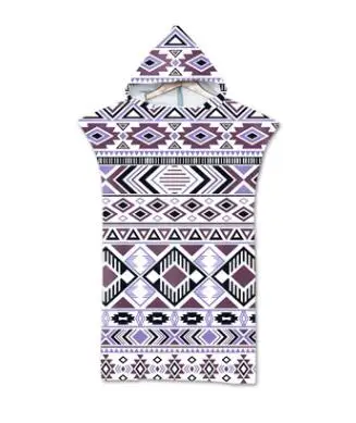 Пончо с капюшоном для взрослых быстросохнущее пляжное полотенце из микрофибры