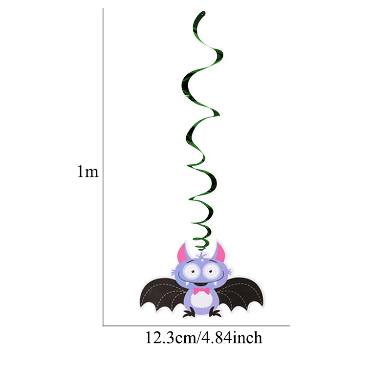 

6 Pcs/Set Cartoon Cute Spiral Pendant Party Ghost Festival Halloween Spiral Ornament Pendant Charm Home Bar Ceiling Colorful