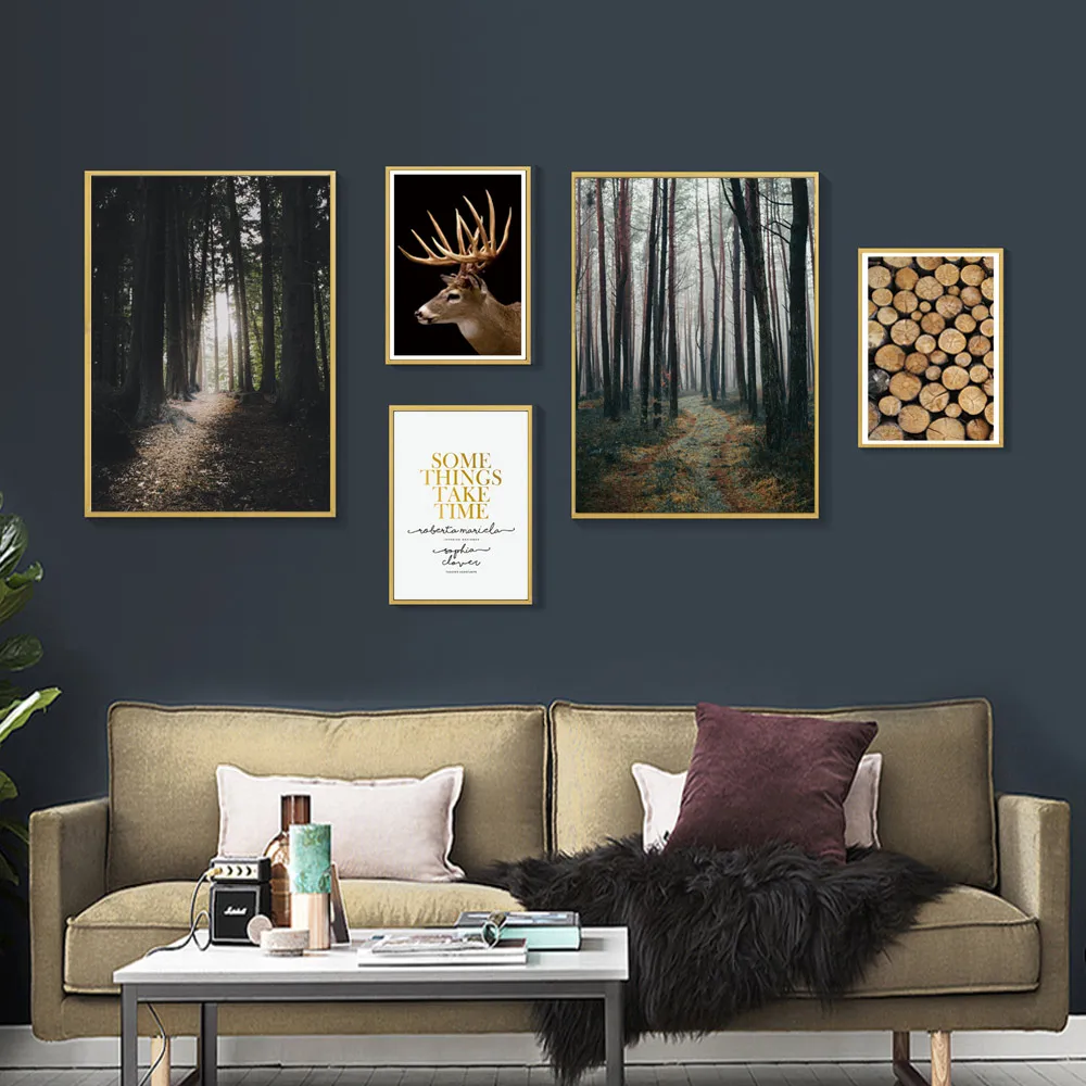 Лесная живопись пейзаж холст настенные картины для гостиной винтажная настенная