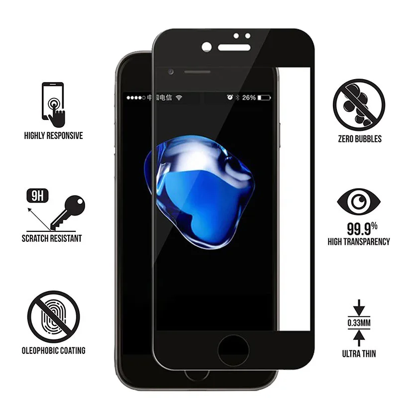 Защита экрана для iPhone 8 защитное стекло 7 закаленное телефона 6 6s i защита от трещин
