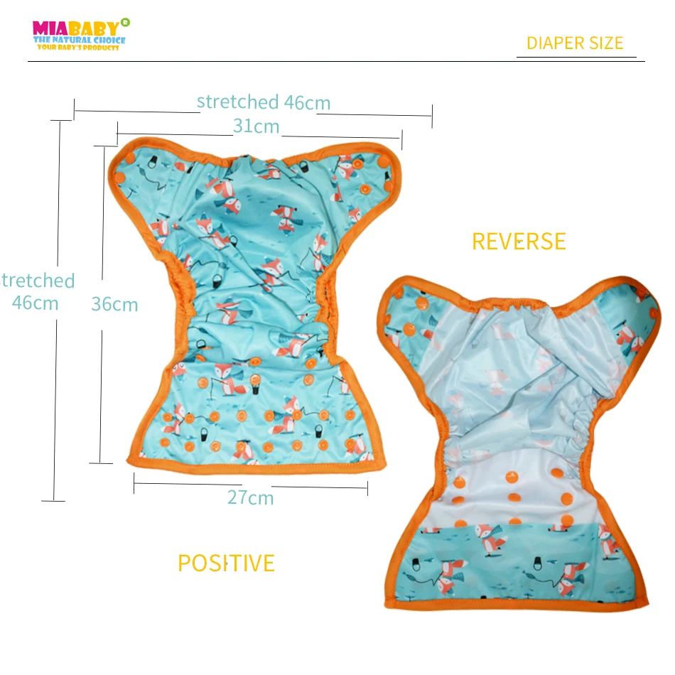 Miababy-cubierta de pa&ntilde;al de tela ecol&oacute;gica lavable, pa&ntilde;ales de tela reutilizables ajustables de Navidad para beb&eacute;s de 0 a 2 a&ntilde;os, 3 a 15kg-2